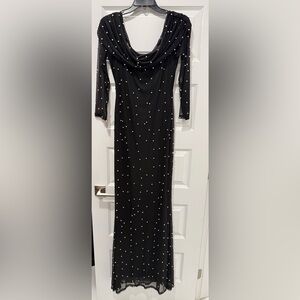 Premier Black Dress with Pearl Accents